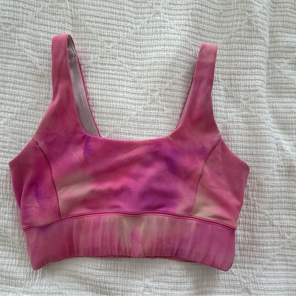 Pink and Purple Tie-Dye Women's Sports Bra